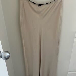 Cream Satin Slip Skirt